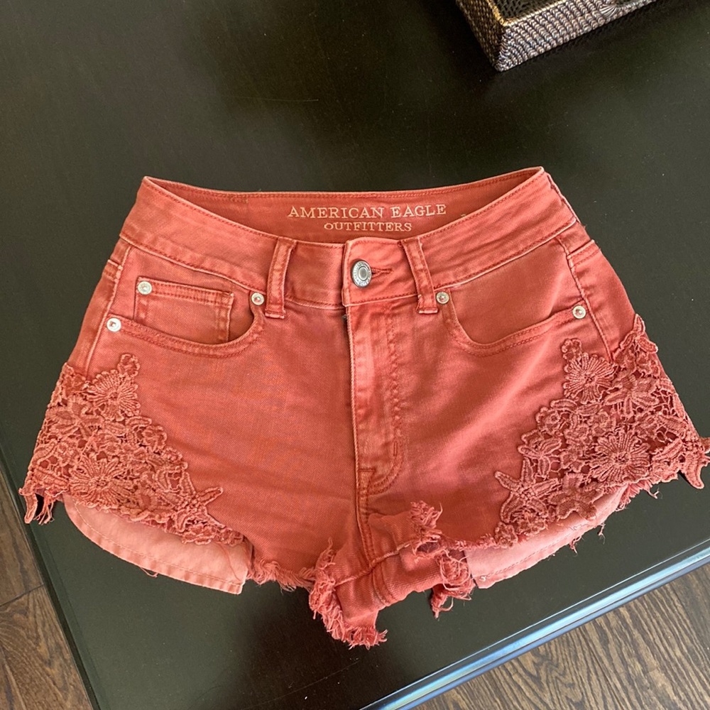 High-Rise American Eagle Festival Shorts
